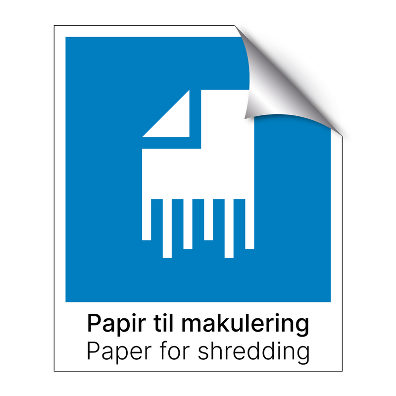 Papir til makulering - Paper for shredding & Papir til makulering - Paper for shredding
