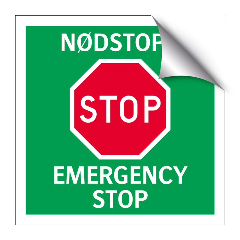 Nødstopp Emergency stop & Nødstopp Emergency stop & Nødstopp Emergency stop
