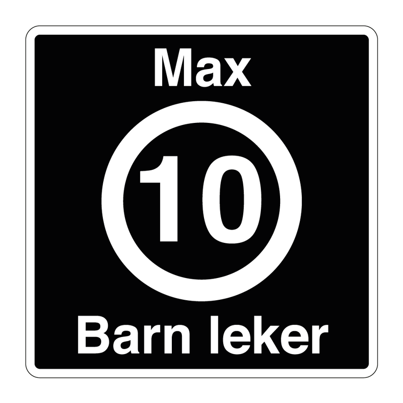 Max 10 km/t Barn leker & Max 10 km/t Barn leker & Max 10 km/t Barn leker