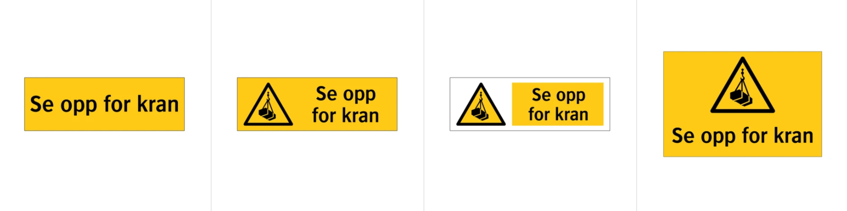Se opp for kran-skilt | Stort utvalg | SignOnline