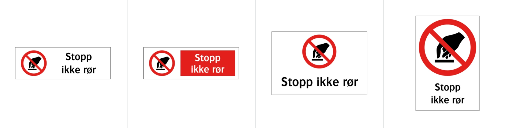 Stopp ikke rør-skilt | Stort utvalg | SignOnline