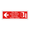 Fire door keep closed Branndør holdes lukket