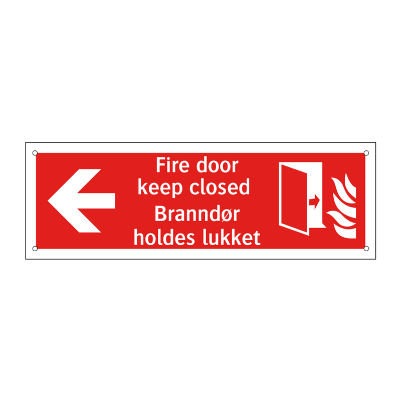 Fire door keep closed Branndør holdes lukket