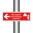 Ikke blokkér brannslukningsmateriell