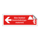 Ikke blokkér brannslukningsmateriell