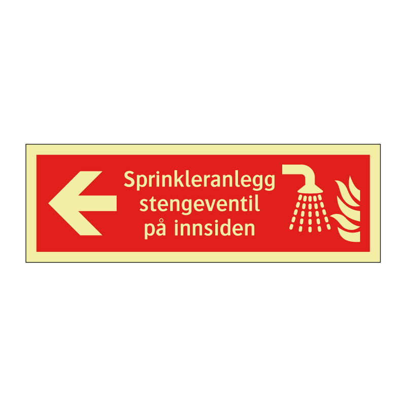 Sprinkleranlegg stengeventil på innsiden & Sprinkleranlegg stengeventil på innsiden