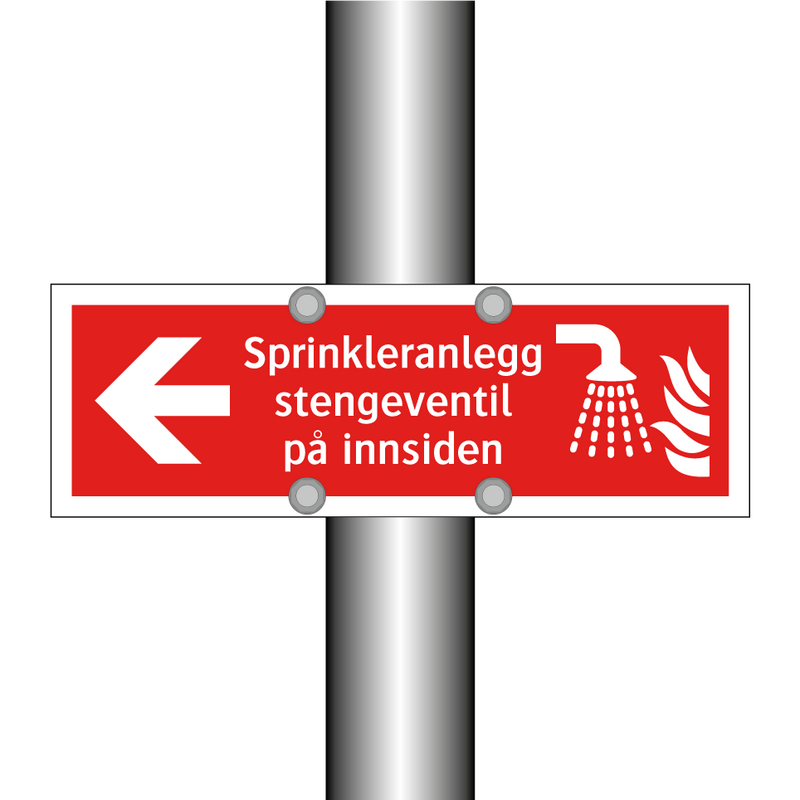 Sprinkleranlegg stengeventil på innsiden & Sprinkleranlegg stengeventil på innsiden