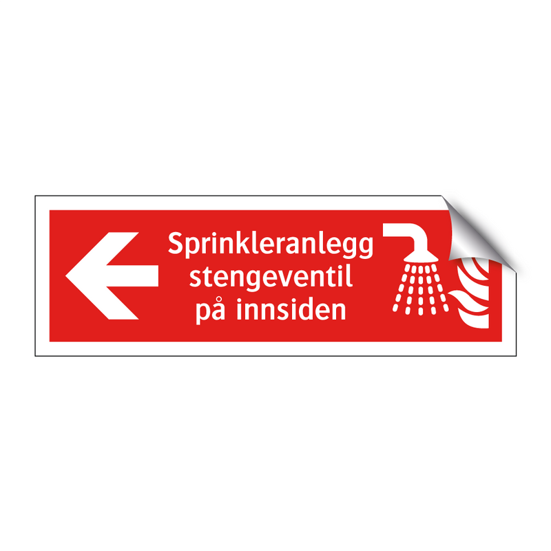 Sprinkleranlegg stengeventil på innsiden