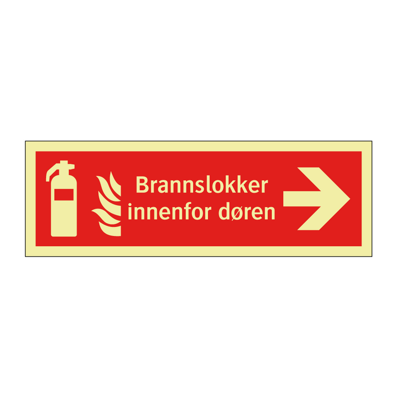 Brannslokker innenfor døren
