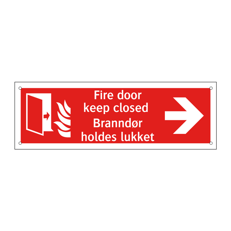 Fire door keep closed Branndør holdes lukket & Fire door keep closed Branndør holdes lukket