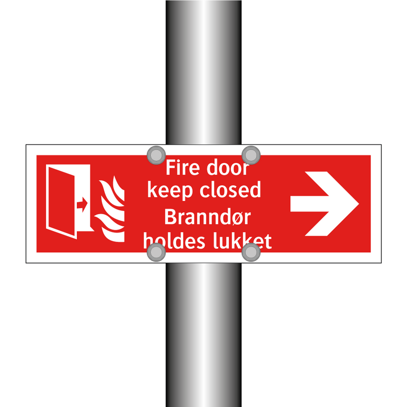 Fire door keep closed Branndør holdes lukket & Fire door keep closed Branndør holdes lukket