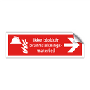 Ikke blokkér brannslukningsmateriell