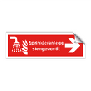 Sprinkleranlegg stengeventil