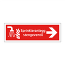 Sprinkleranlegg stengeventil