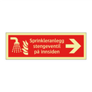 Sprinkleranlegg stengeventil på innsiden