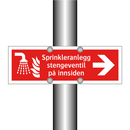 Sprinkleranlegg stengeventil på innsiden