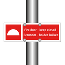 Fire door keep closed Branndør holdes lukket