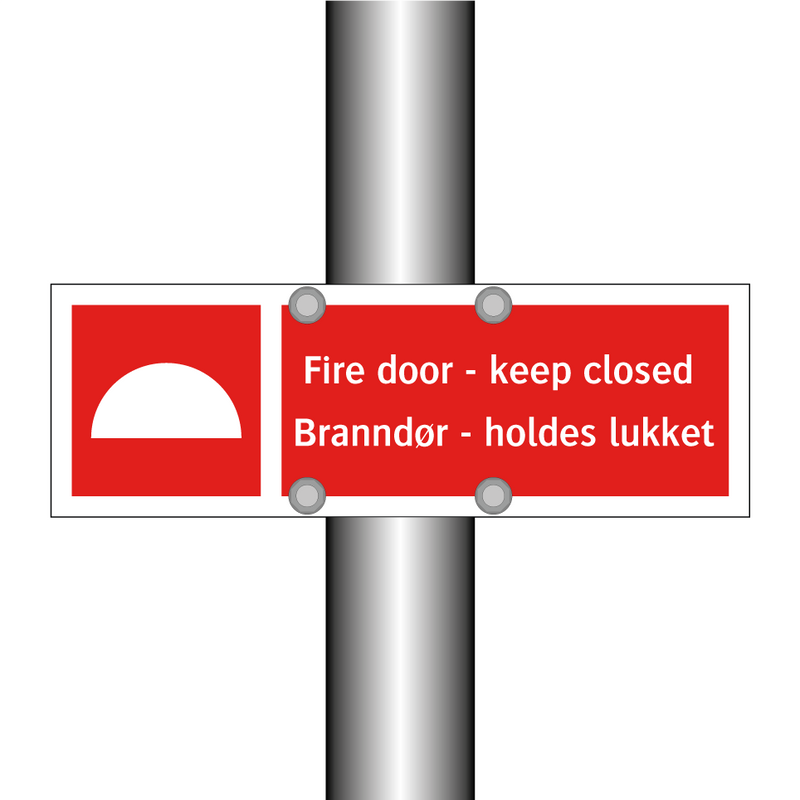 Fire door keep closed Branndør holdes lukket & Fire door keep closed Branndør holdes lukket