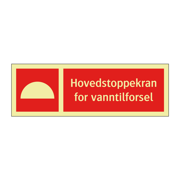 Hovedstoppekran for vanntilforsel