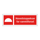 Hovedstoppekran for vanntilforsel