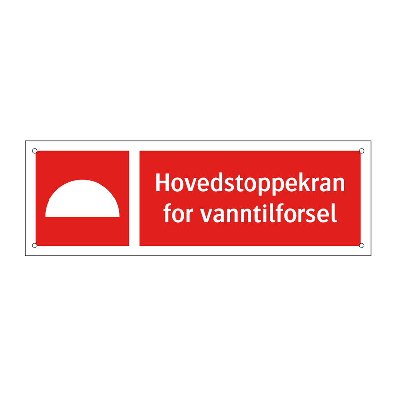 Hovedstoppekran for vanntilforsel