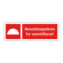Hovedstoppekran for vanntilforsel