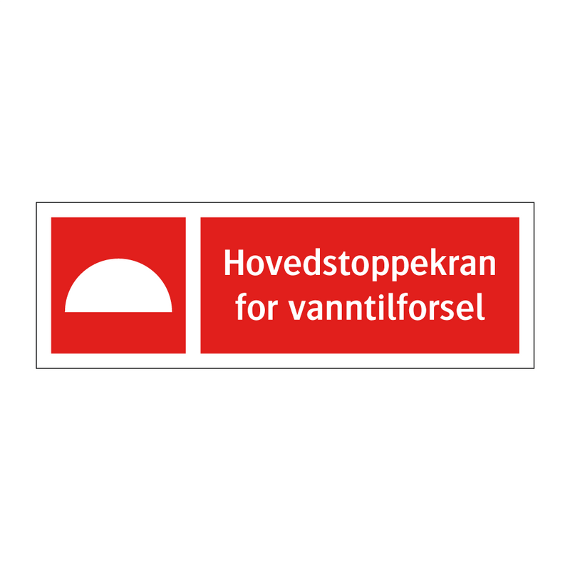 Hovedstoppekran for vanntilforsel