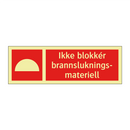 Ikke blokkér brannslukningsmateriell