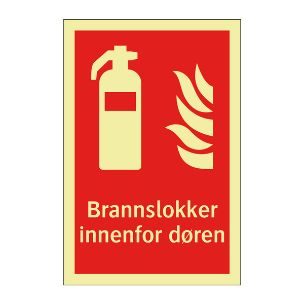 Brannslokker innenfor døren & Brannslokker innenfor døren & Brannslokker innenfor døren