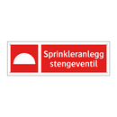 Sprinkleranlegg stengeventil