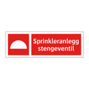 Sprinkleranlegg stengeventil