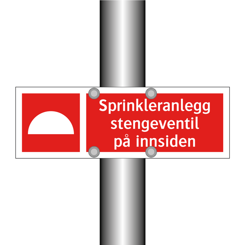 Sprinkleranlegg stengeventil på innsiden & Sprinkleranlegg stengeventil på innsiden