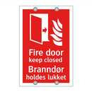 Fire door keep closed Branndør holdes lukket