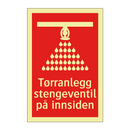 Tørranlegg stengeventil på innsiden