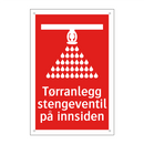 Tørranlegg stengeventil på innsiden
