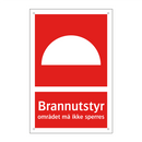 Brannutstyr området må ikke sperres