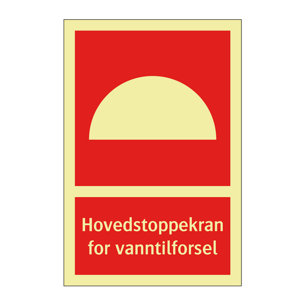 Hovedstoppekran for vanntilforsel