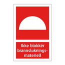 Ikke blokkér brannslukningsmateriell