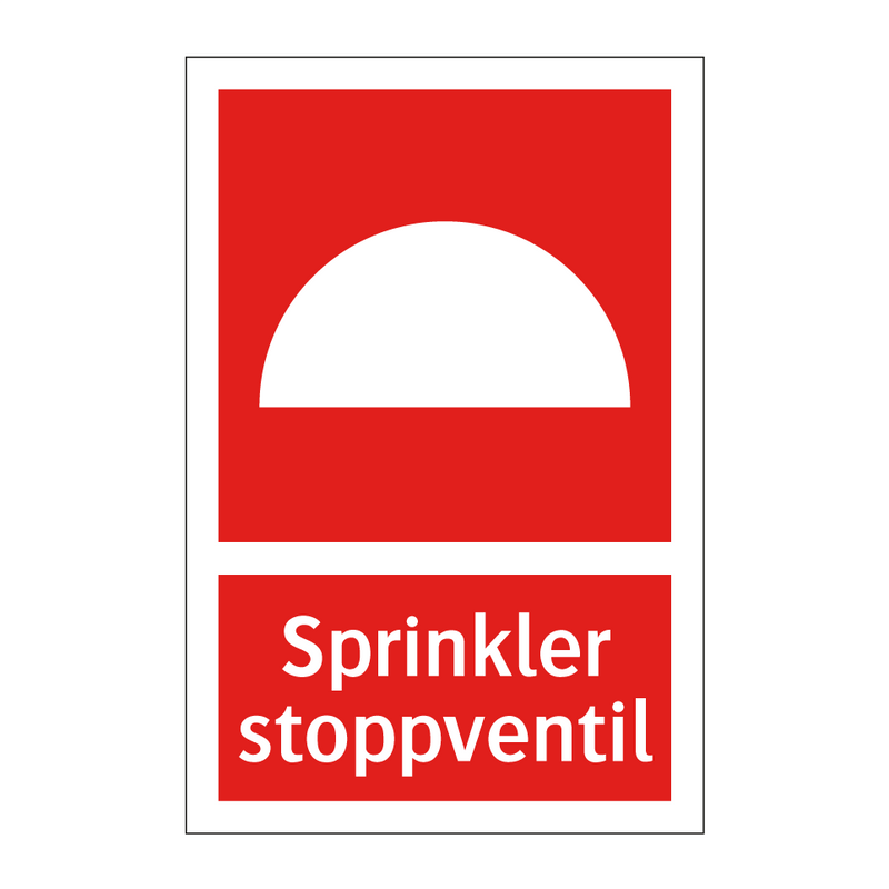 Sprinkler stoppventil