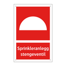 Sprinkleranlegg stengeventil