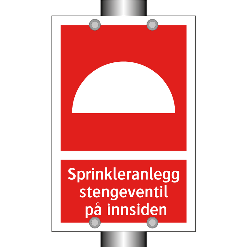 Sprinkleranlegg stengeventil på innsiden