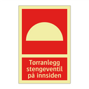 Tørranlegg stengeventil på innsiden
