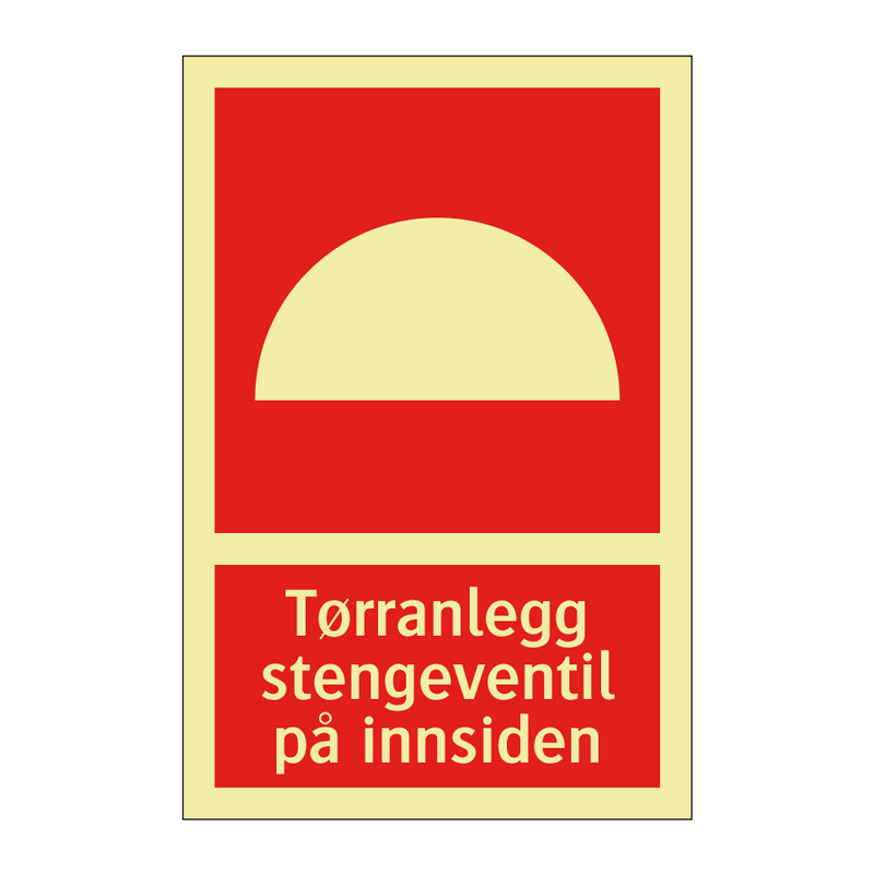 Tørranlegg stengeventil på innsiden