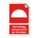 Tørranlegg stengeventil på innsiden