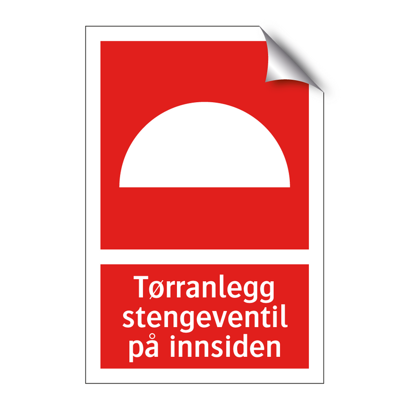 Tørranlegg stengeventil på innsiden