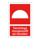 Tørranlegg stengeventil på innsiden