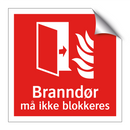 Branndør må ikke blokkeres