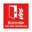 Branndør må ikke blokkeres