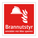 Brannutstyr området må ikke sperres