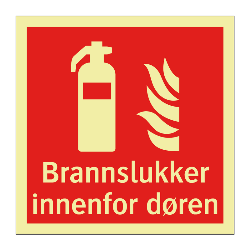 Brannslukker innenfor døren